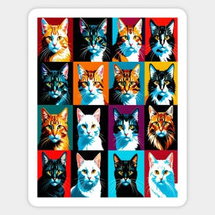 Pop Art Cat Portraits Sticker